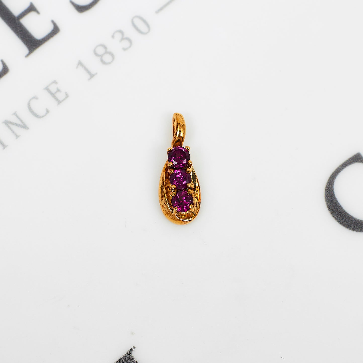 Pre-Owned 9ct Gold Rhodolite Garnet Trinity Pendant