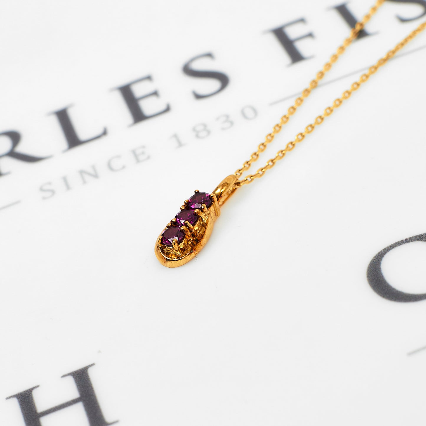 Pre-Owned 9ct Gold Rhodolite Garnet Trinity Pendant
