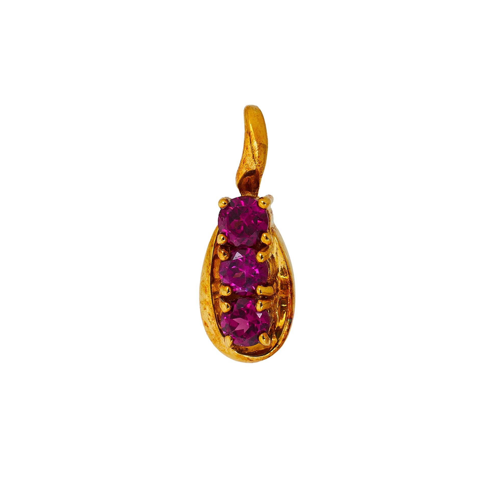 Pre-Owned 9ct Gold Rhodolite Garnet Trinity Pendant