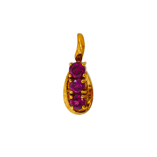 Pre-Owned 9ct Gold Rhodolite Garnet Trinity Pendant