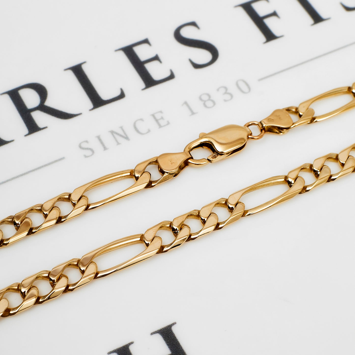 Pre-Owned 9ct Gold Figaro Chain Necklace 20inch