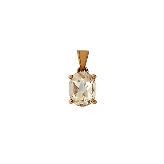 Pre-Owned 9ct Gold Oval Labradorite Pendant