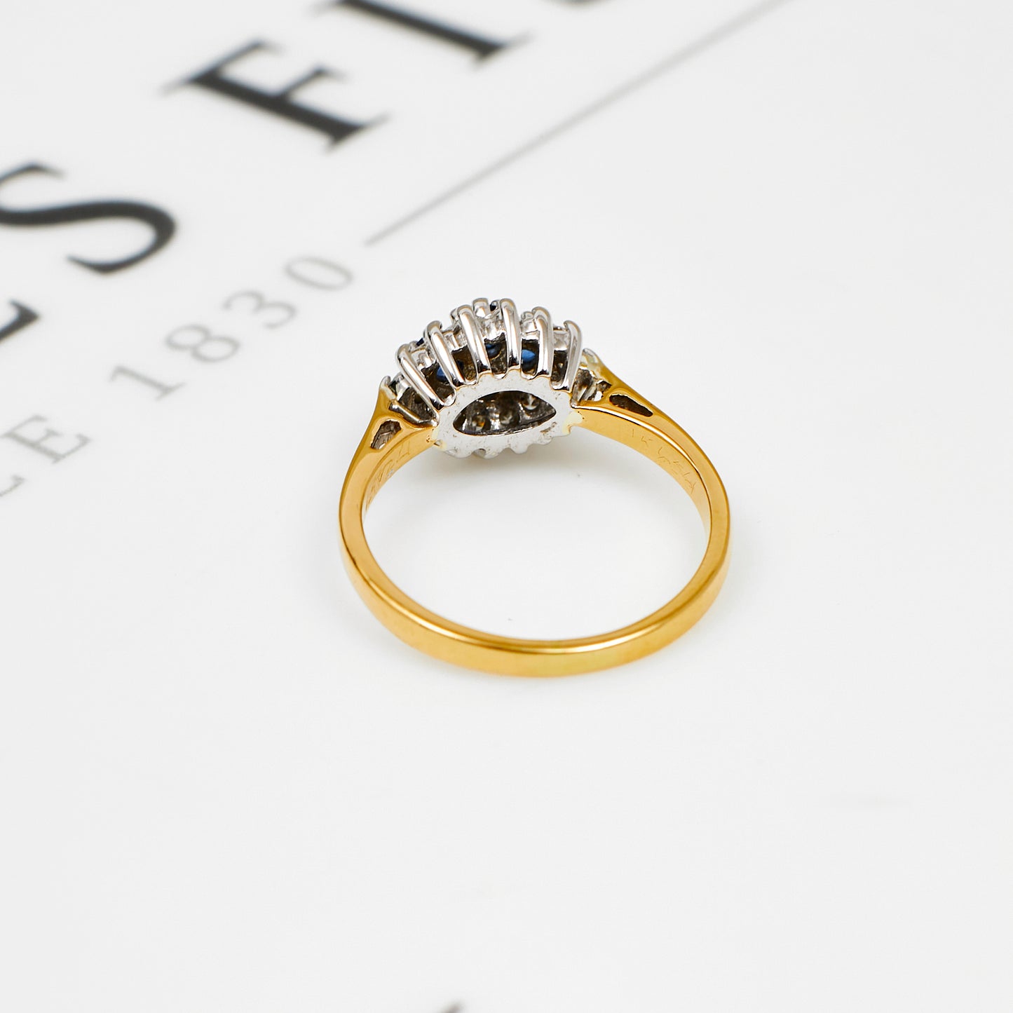 Pre-Owned 9ct Gold Sapphire & Diamond Cluster Ring