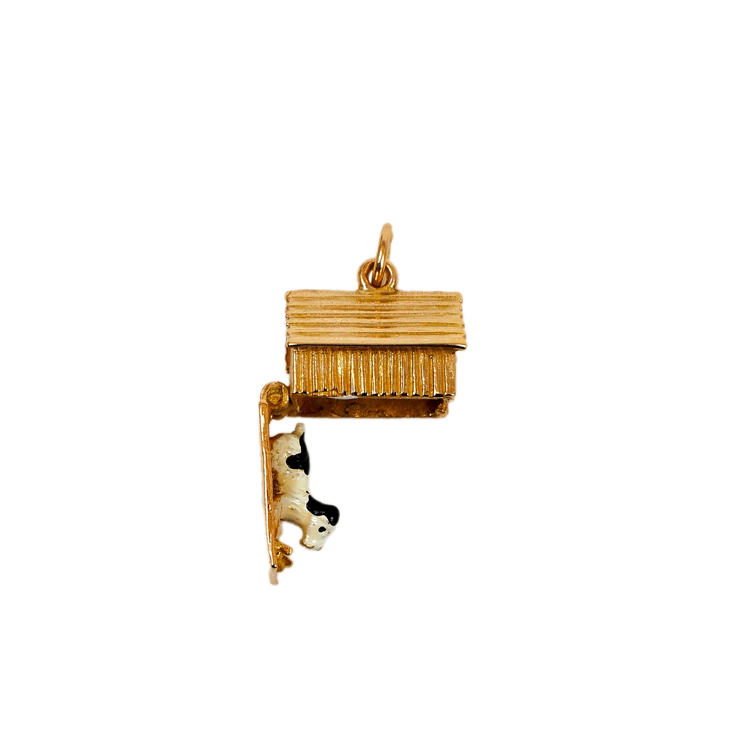 Pre-Owned 9ct Gold Kennel & Enamel Dog Charm