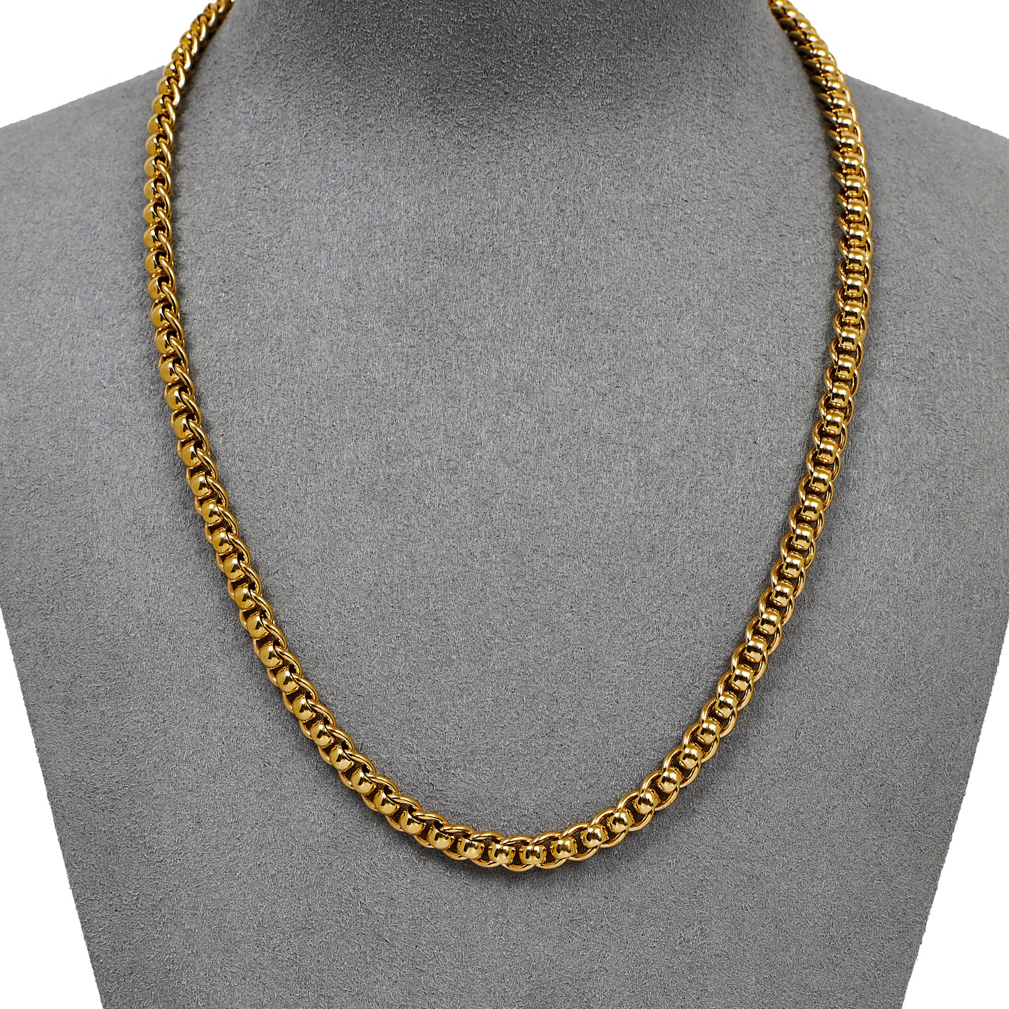 Pre-Owned 9ct Gold Round Curb Link Chain Necklace 18 inches