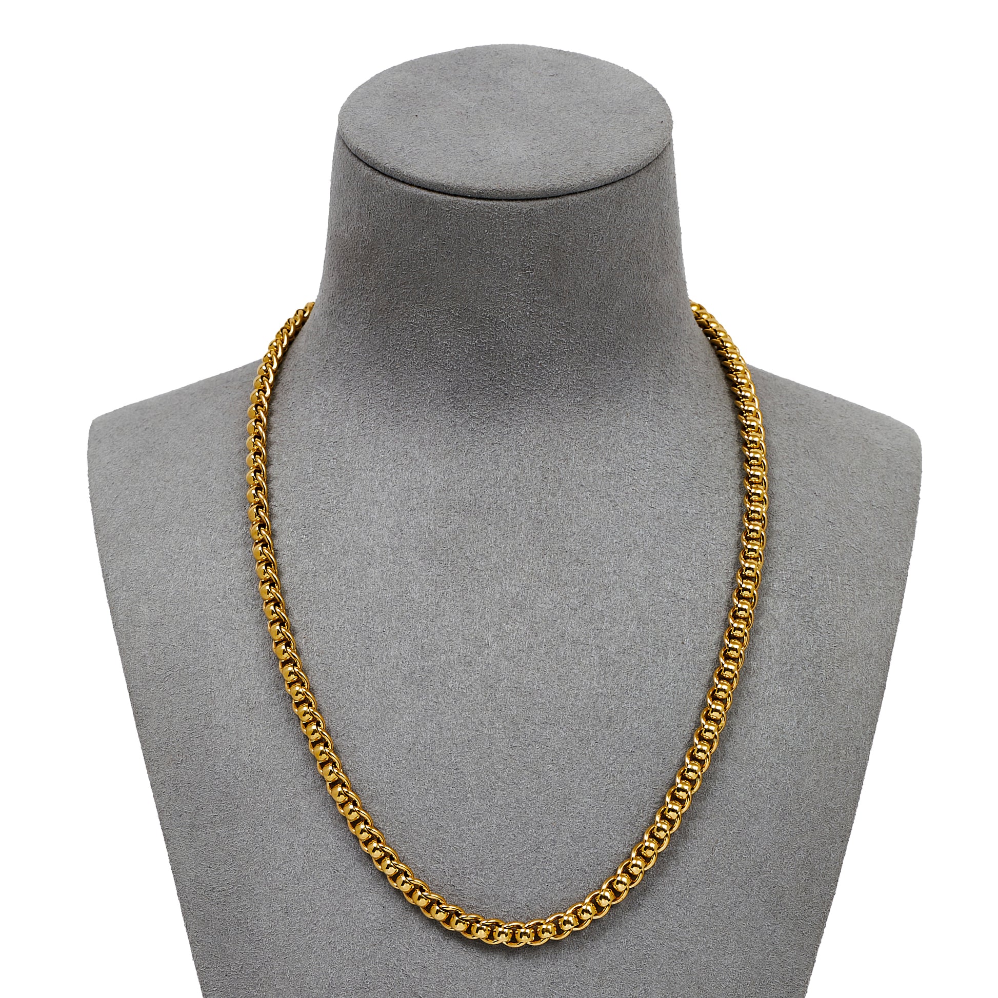 Pre-Owned 9ct Gold Round Curb Link Chain Necklace 18 inches