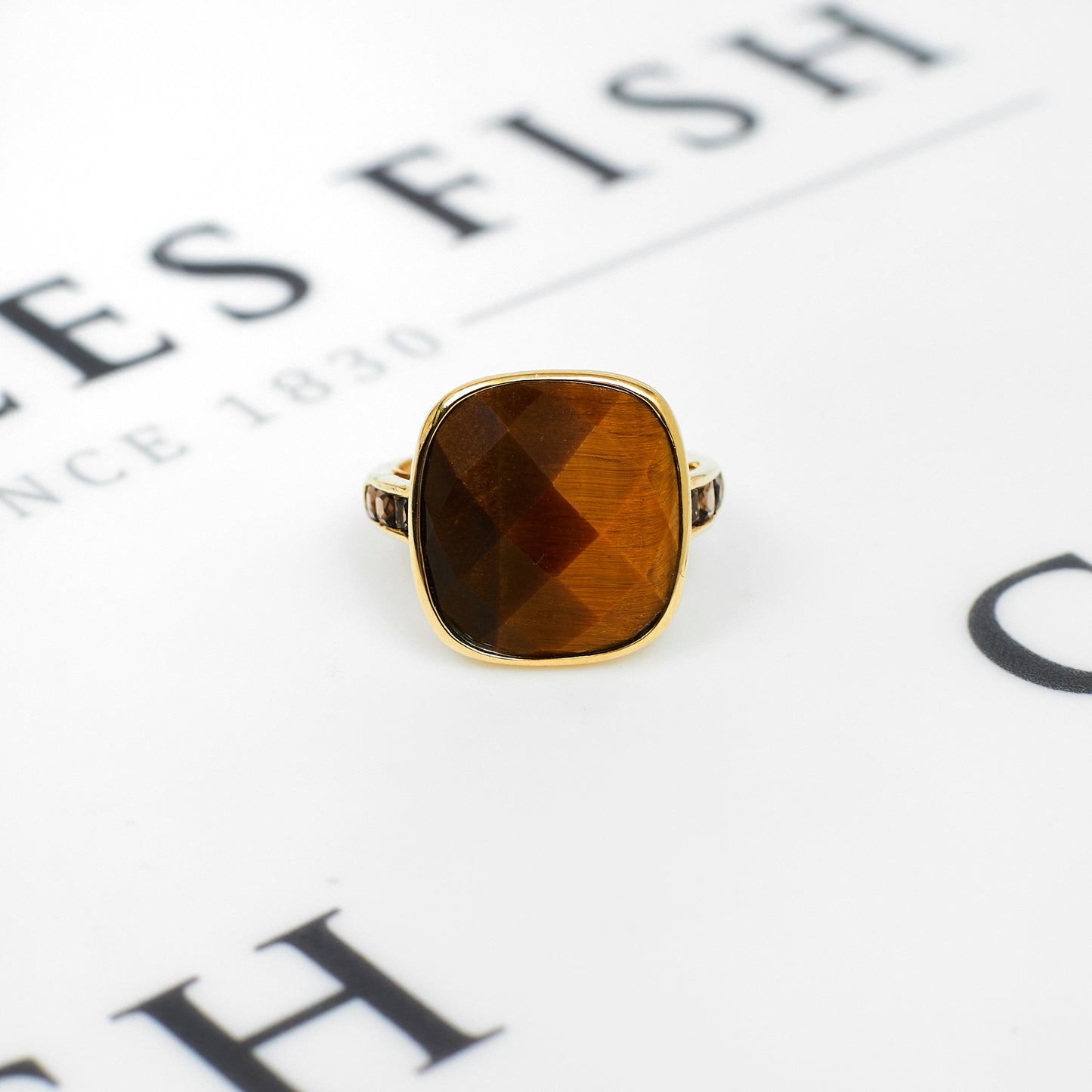 Pre-Owned 9ct Gold Tiger’s Eye & Smokey Quartz Ring