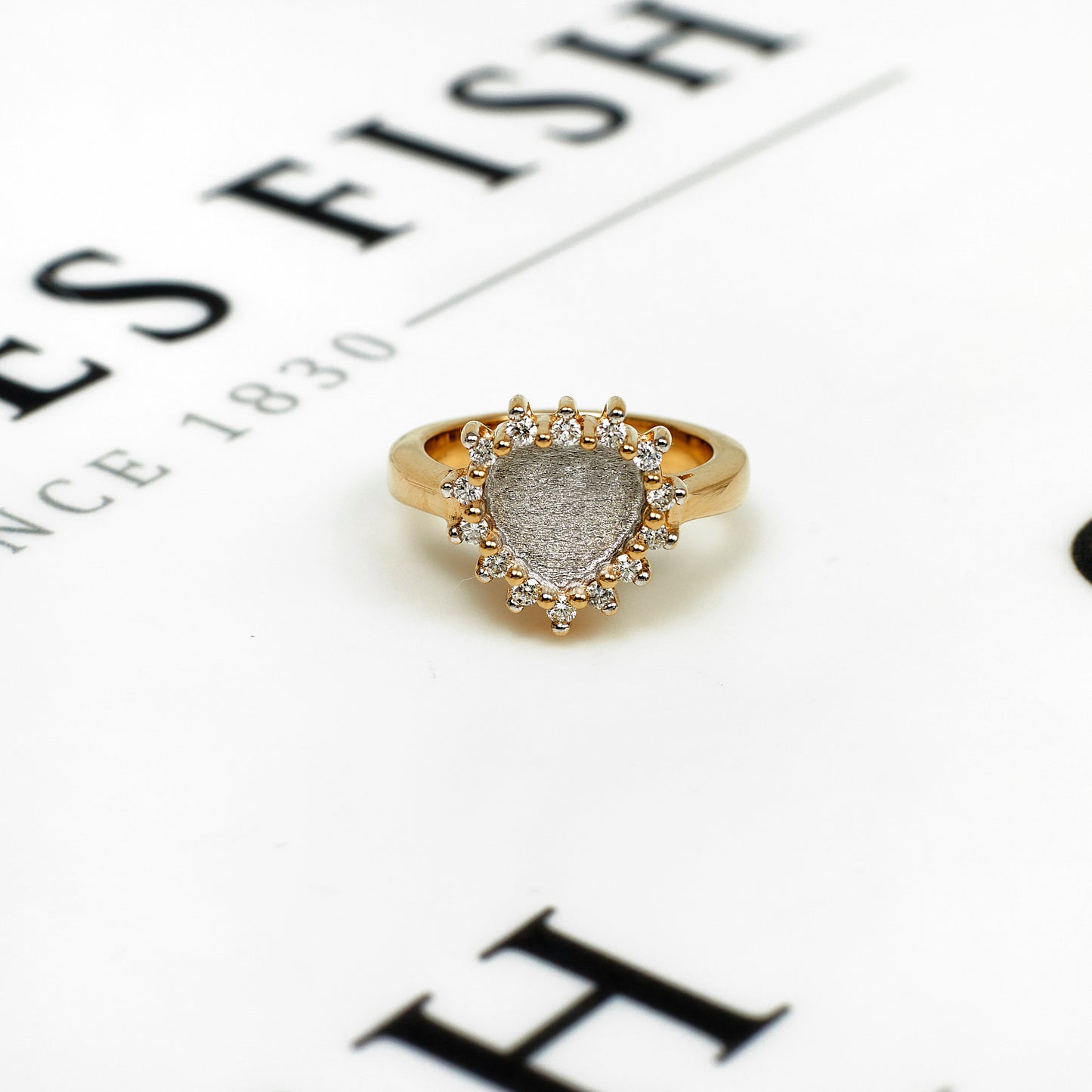 Pre-Owned 9ct Gold Diamond Framed Heart Ring