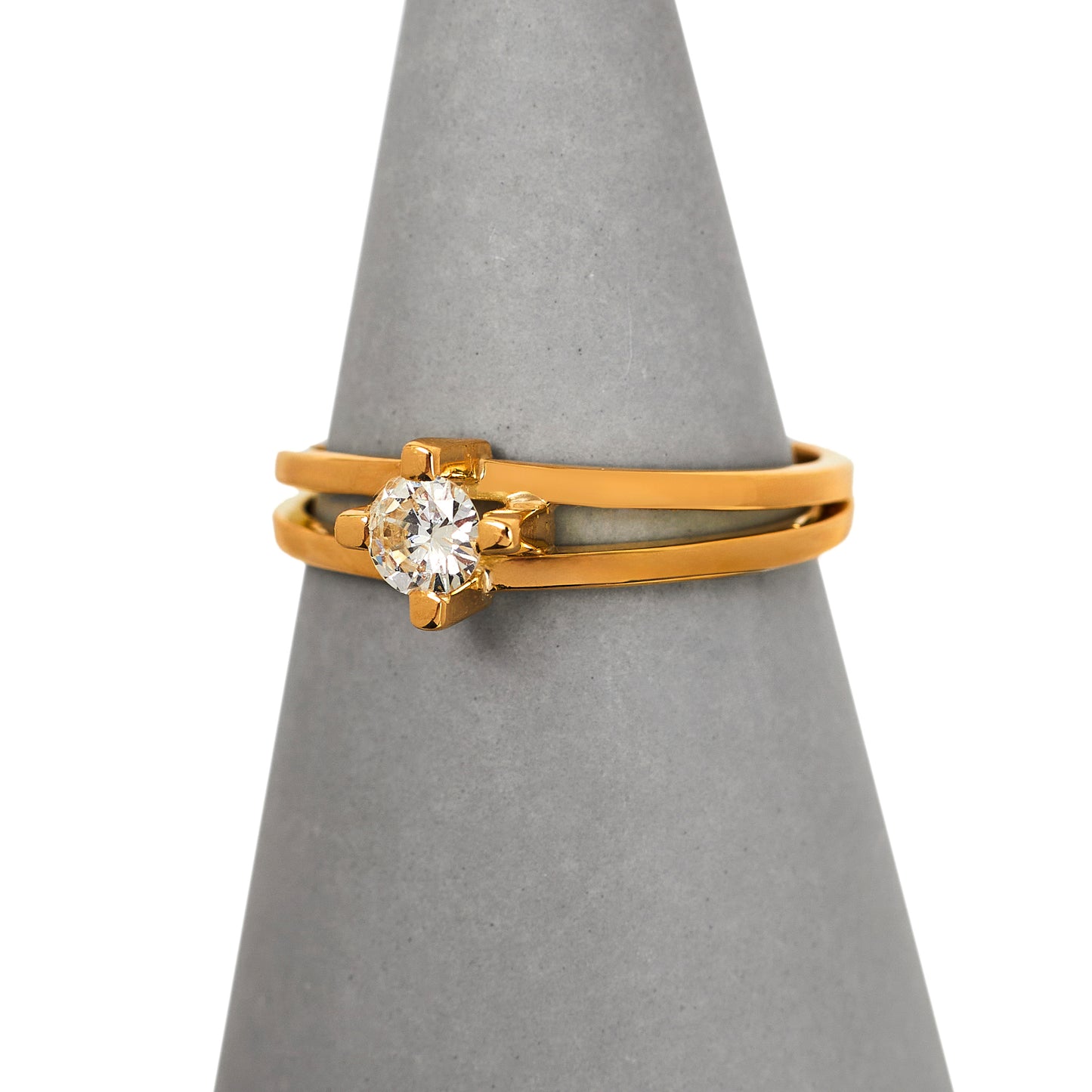 Pre-Owned 18ct Gold Diamond Solitaire Split Band Ring