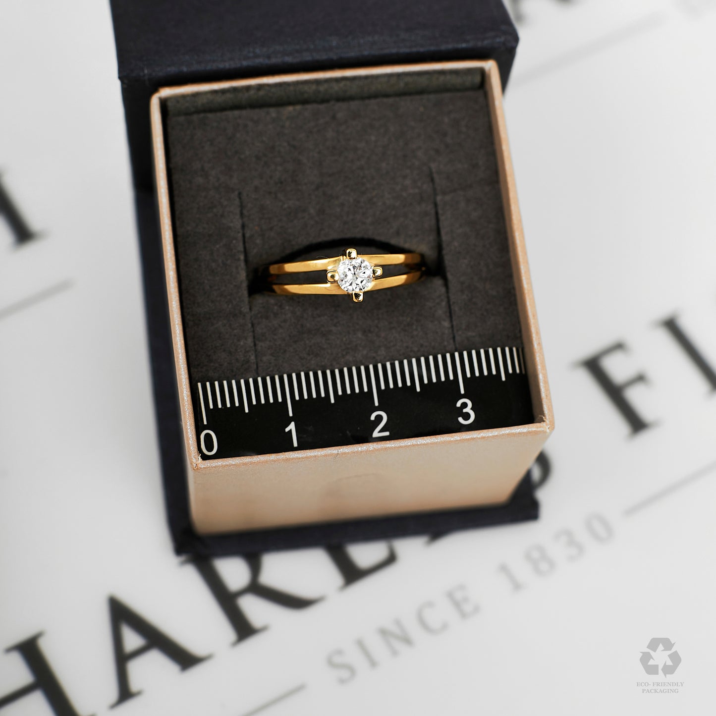 Pre-Owned 18ct Gold Diamond Solitaire Split Band Ring