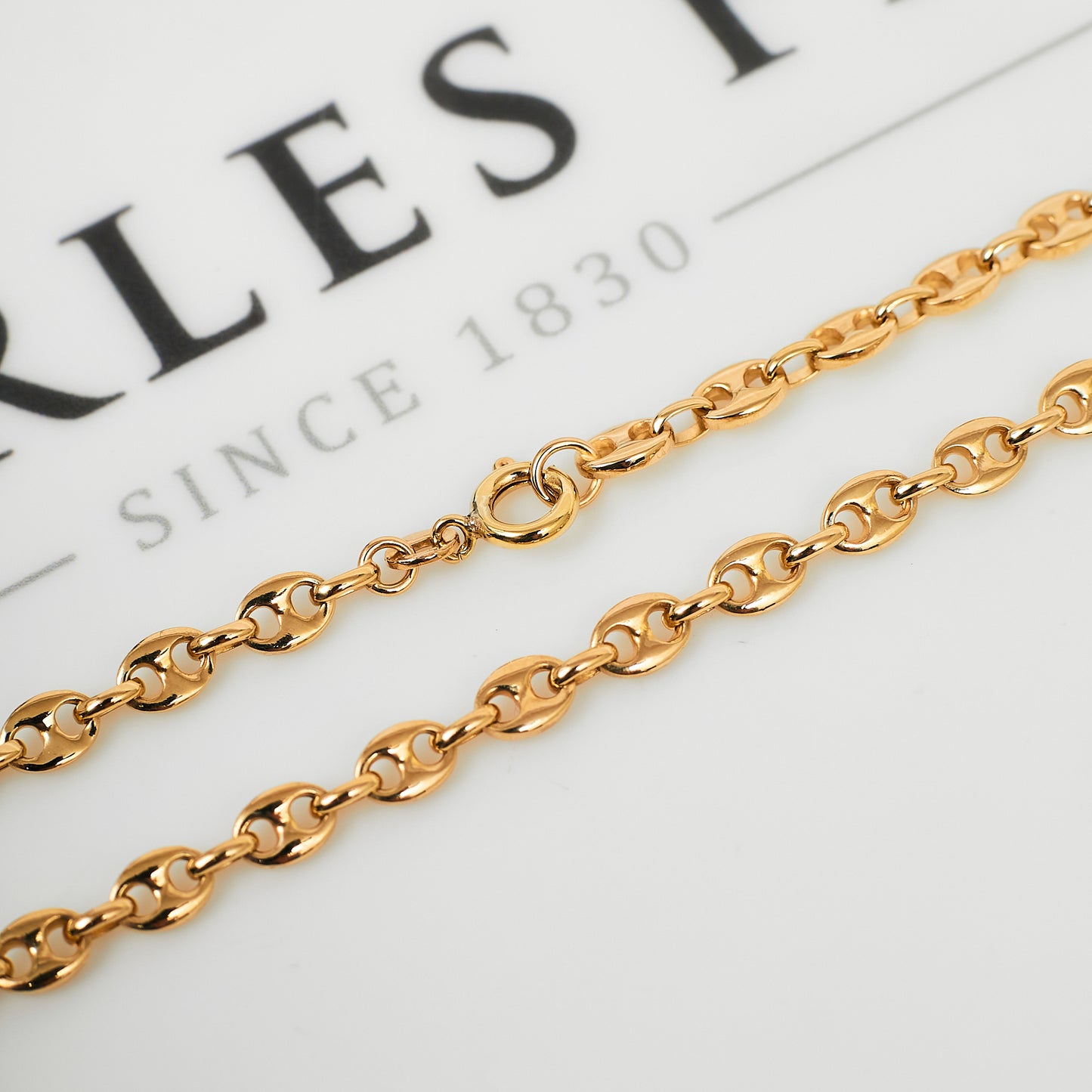 Pre-Owned 9ct Gold Anchor Chain Necklace 40 inch