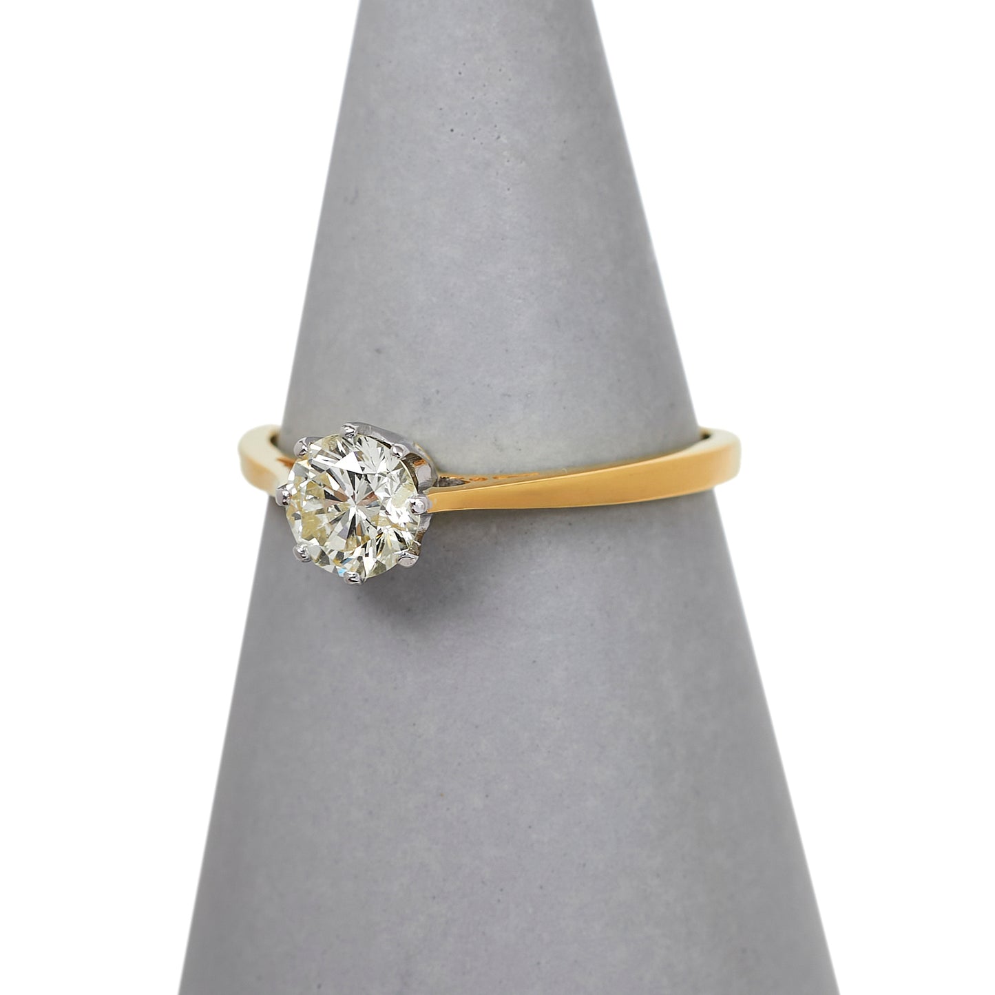 Pre-Owned 18ct Gold 0.86ct Diamond Solitaire Ring - Size U