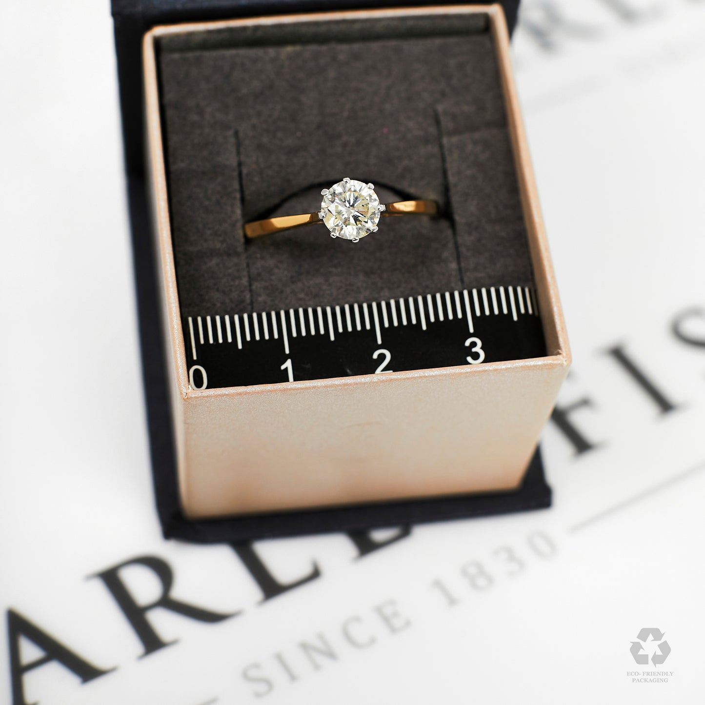 Pre-Owned 18ct Gold 0.86ct Diamond Solitaire Ring - Size U