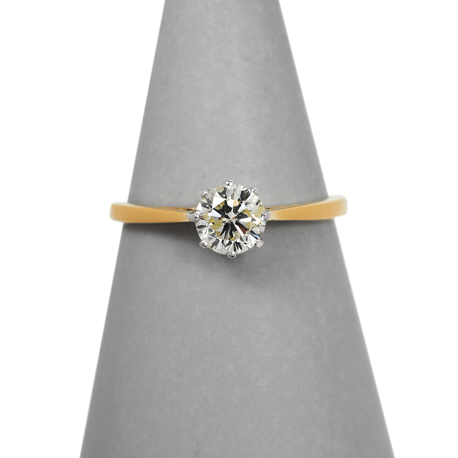 Pre-Owned 18ct Gold 0.86ct Diamond Solitaire Ring - Size U