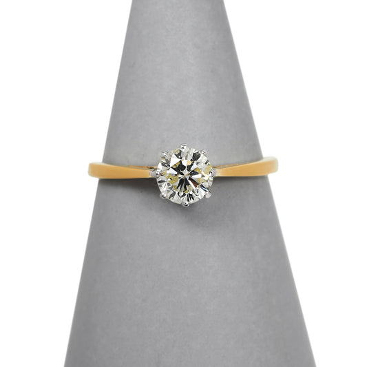 Pre-Owned 18ct Gold 0.86ct Diamond Solitaire Ring - Size U