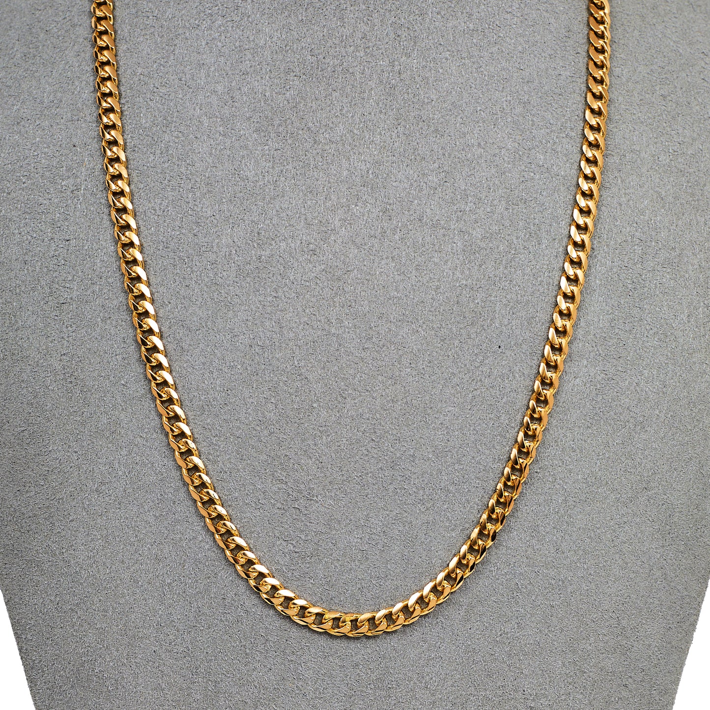 Pre-Owned 9ct Gold 4mm Curb Chain Necklace 18 Inches
