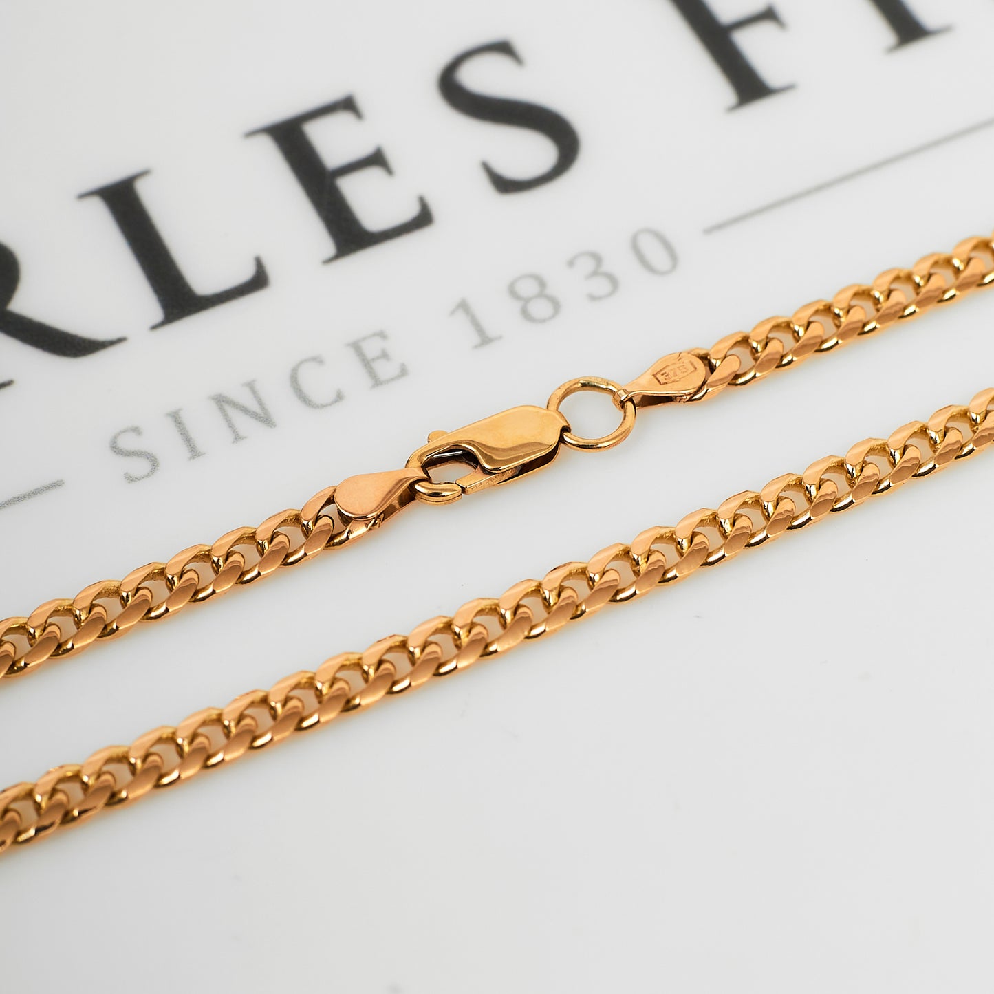 Pre-Owned 9ct Gold 4mm Curb Chain Necklace 18 Inches