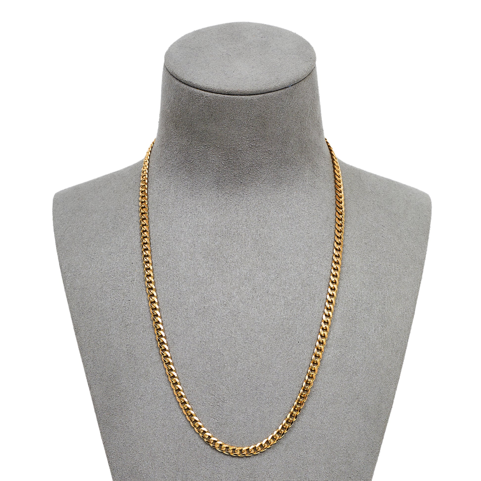 Pre-Owned 9ct Gold 4mm Curb Chain Necklace 18 Inches