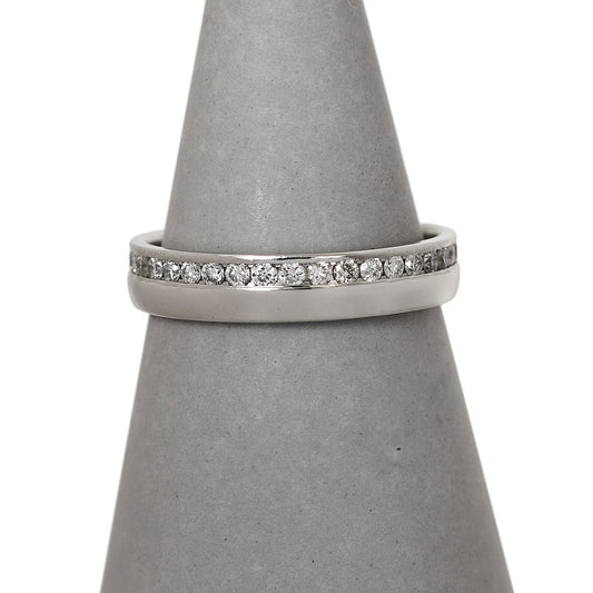 Pre-Owned 18ct White Gold Diamond Set Band Ring Size J