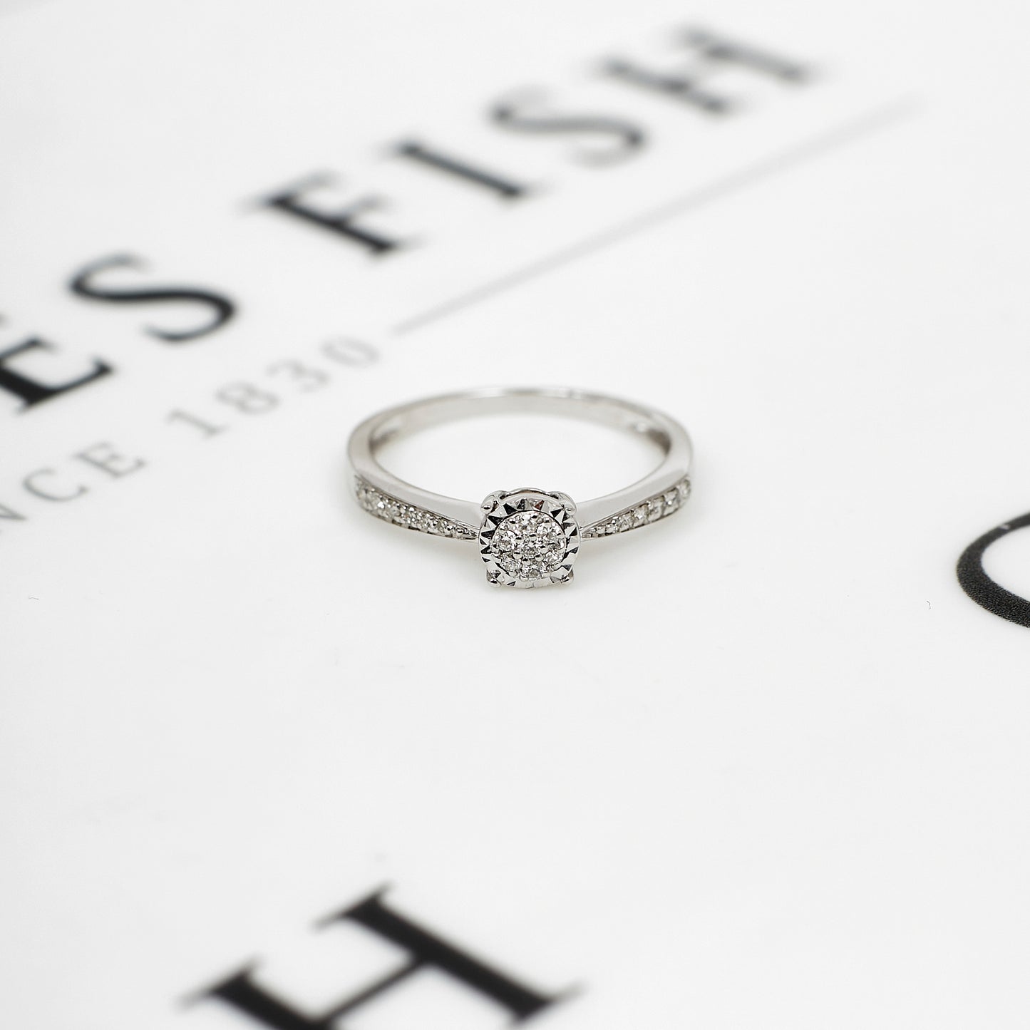 Pre-Owned White 9ct Gold Illusion Set Diamond Ring