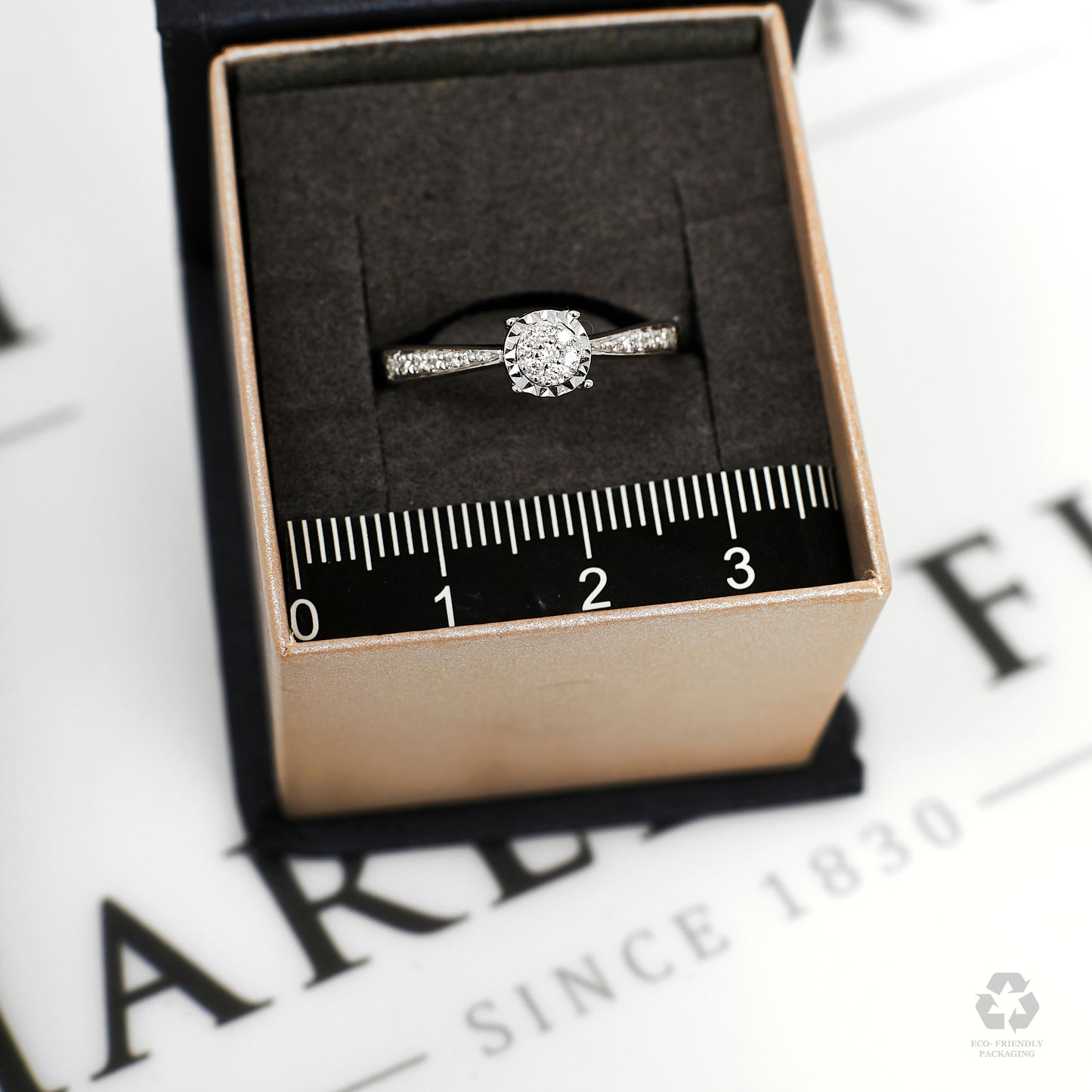 Pre-Owned White 9ct Gold Illusion Set Diamond Ring