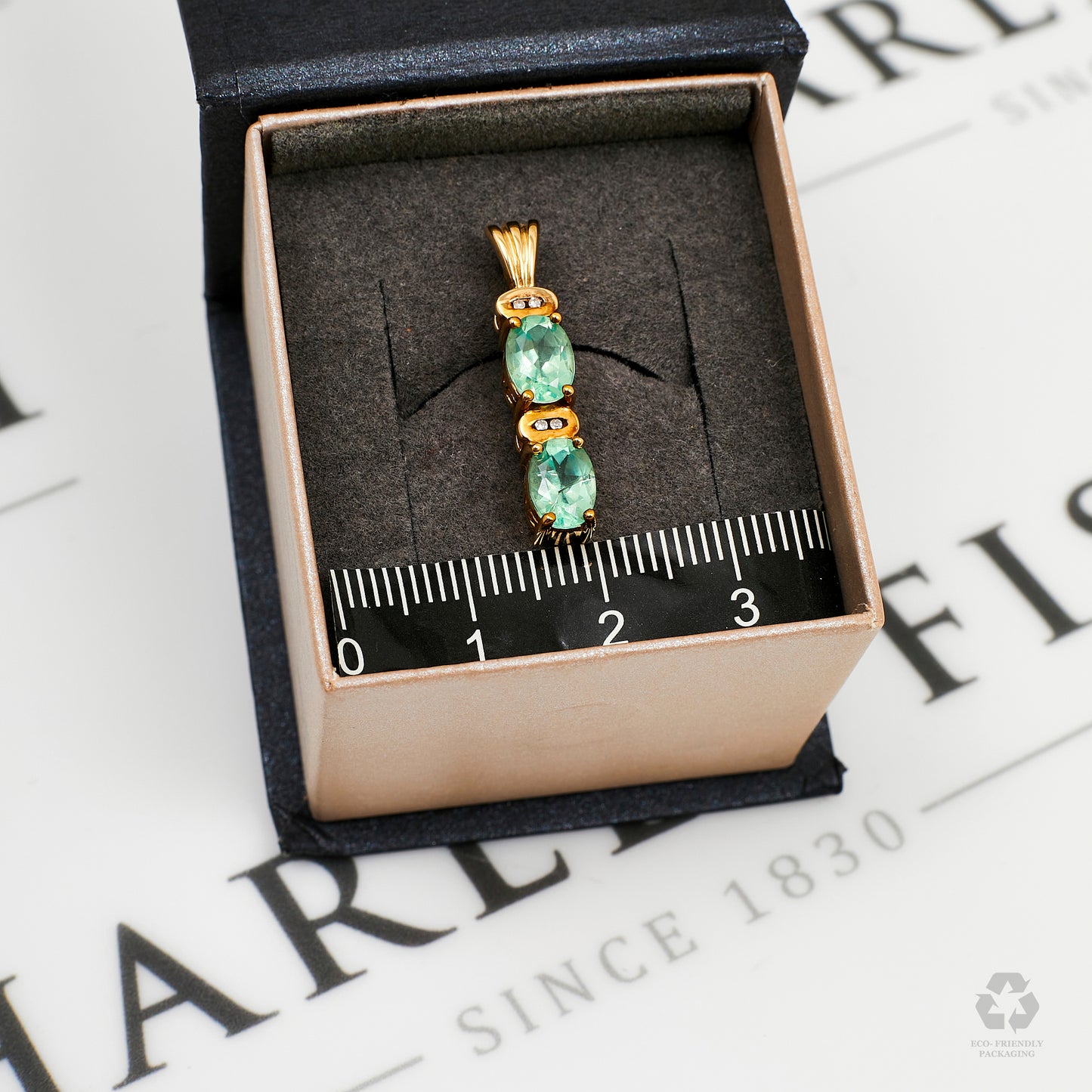 Pre-Owned 9ct Gold Apatite & Diamond Pendant