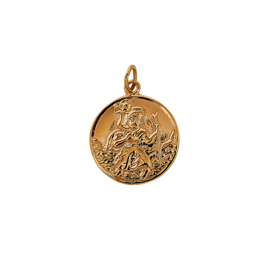 Pre-Owned 9ct Gold St Christopher Pendant 23mm x 16mm