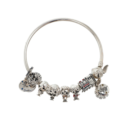 Pre-Owned Silver PANDORA Moments Harry Potter Golden Snitch Bangle