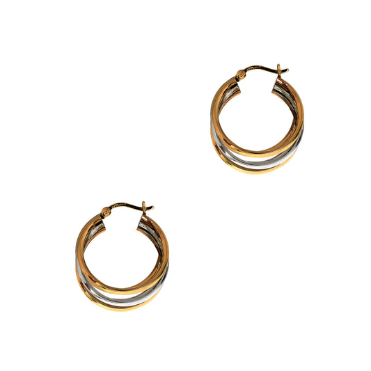 Pre-Owned 9ct Gold 2 Tone 5 Hoop Creole Earrings