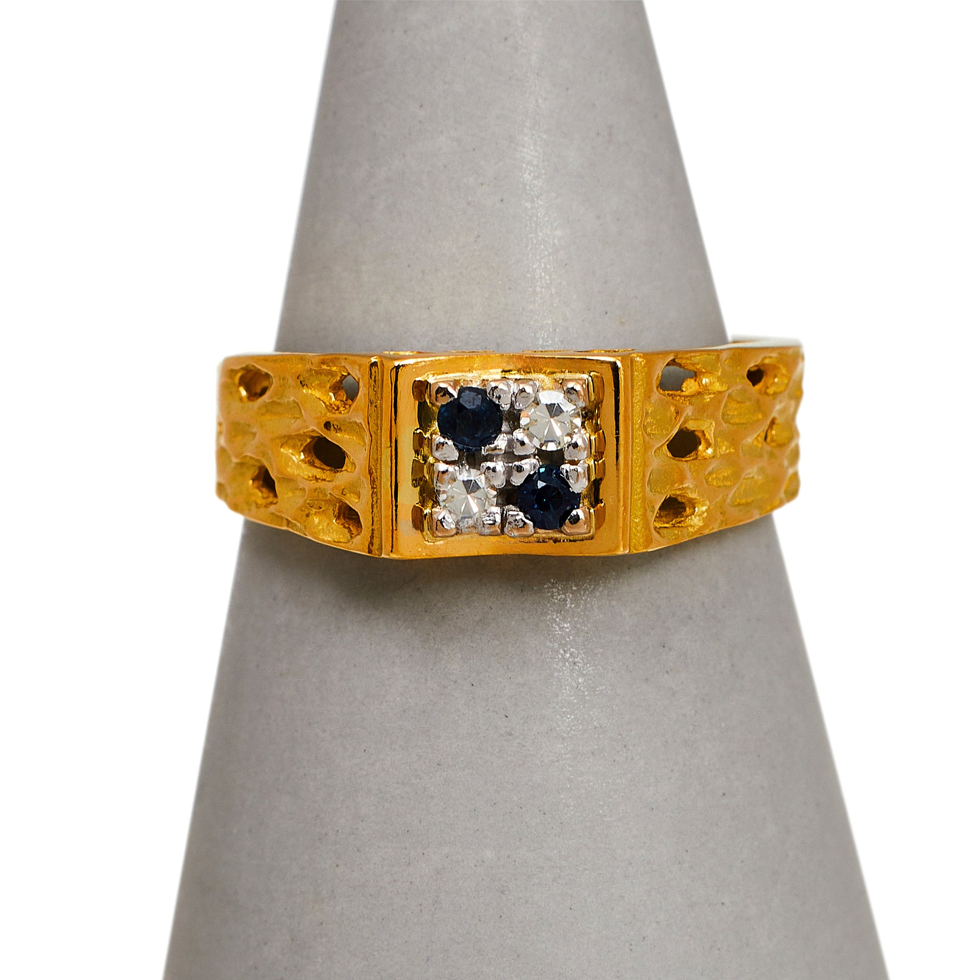 Pre-Owned 18ct Gold Sapphire & Diamond Ring Size L