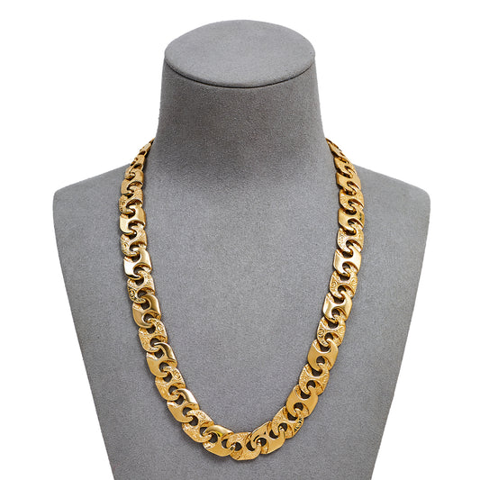 Pre-Owned 9ct Gold Pattern Polish Anchor Chain Necklace