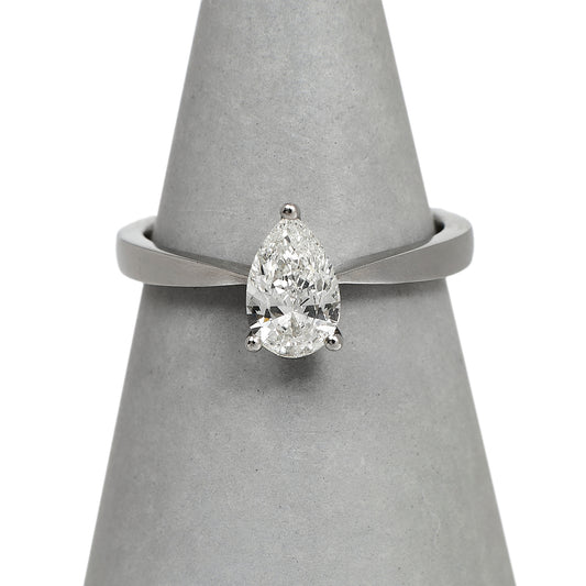 Pre-Owned Platinum Pear Cut Diamond Ring Size K