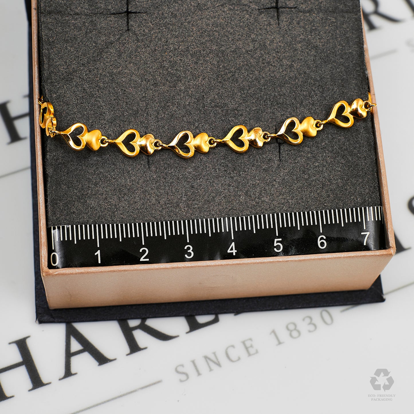 Pre-Owned 22ct Gold Childs Heart Design Bracelet 6.5 Inch