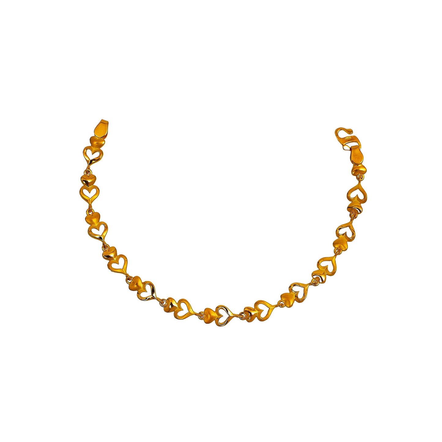 Pre-Owned 22ct Gold Childs Heart Design Bracelet 6.5 Inch