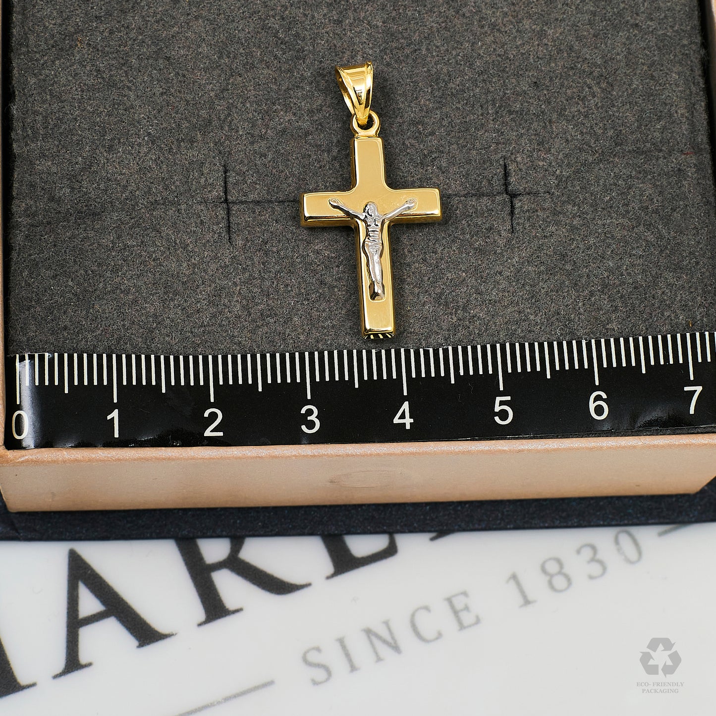 Pre-Owned 14ct Gold 2 Tone Crucifix Pendant