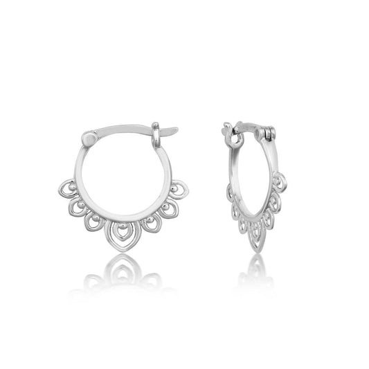 Achara Small Filigree Creole Earrings