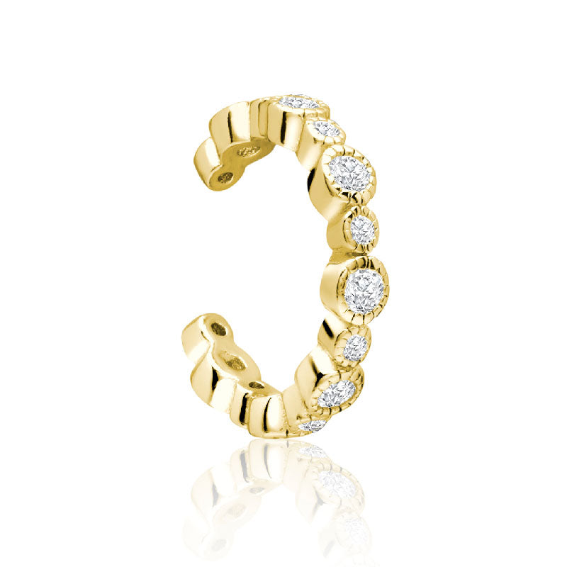 Achara Grain Edge Zirconia Ear Cuff Earring