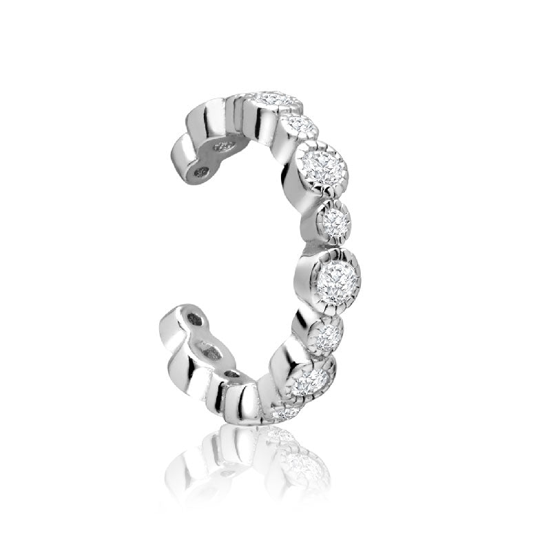 Achara Grain Edge Zirconia Ear Cuff Earring
