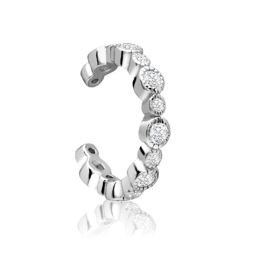 Achara Grain Edge Zirconia Ear Cuff Earring