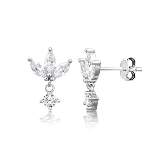 Achara 3 Marquise Zirconia Droplet Earrings