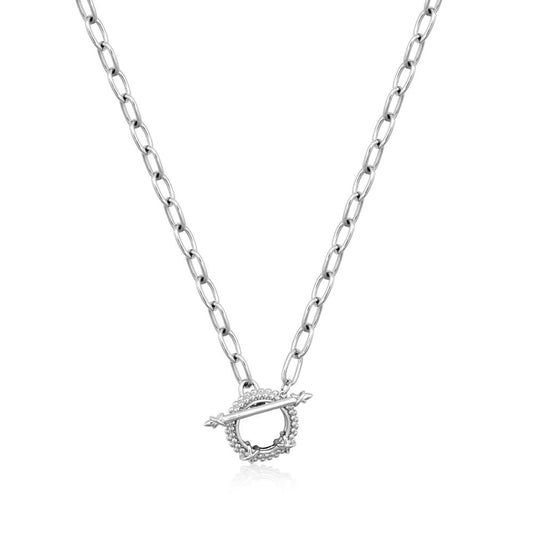 Achara Spike T Bar and Ring Chain Necklace