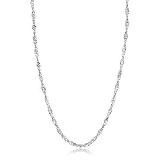 Achara Prince of Wales Water Wave Chain Necklace - Silver