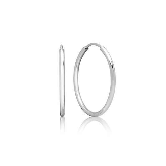 Achara 2mm Sterling Silver Large Hoop Earrings