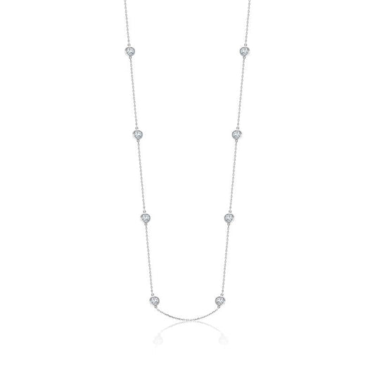 Achara Zirconia By The Yard Silver Necklace