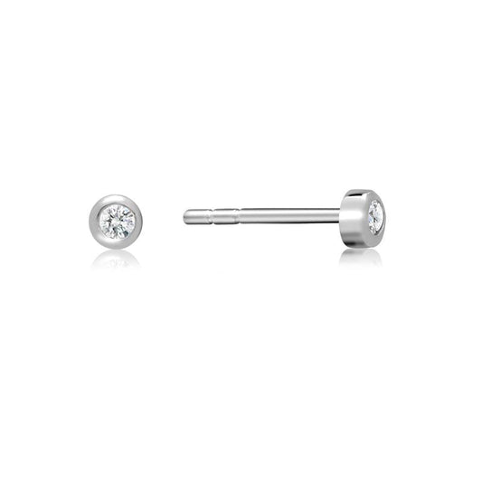 Achara Small Cubic Zirconia Bezel Stud Earrings