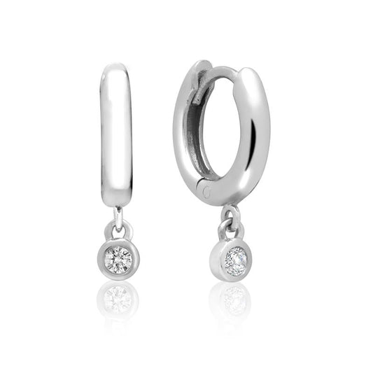 Achara Sparkling Zirconia Drop Huggie Hoop Earrings
