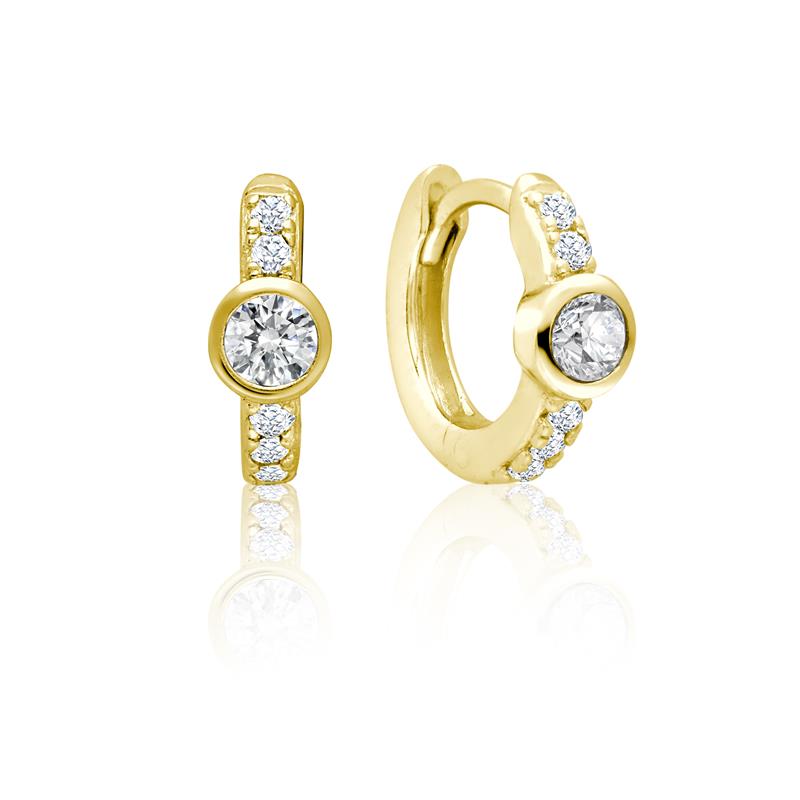 Achara Round Zirconia Small Huggie Earrings