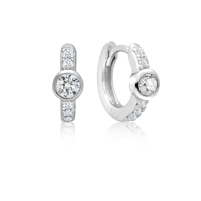 Achara Round Zirconia Small Huggie Earrings