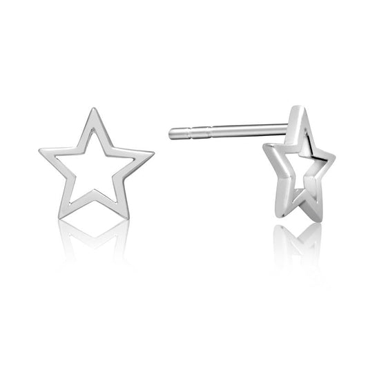 Achara Minimalist Open Star Stud Earrings
