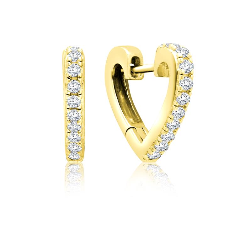 Achara Sparkling Heart Shaped Huggie Earrings